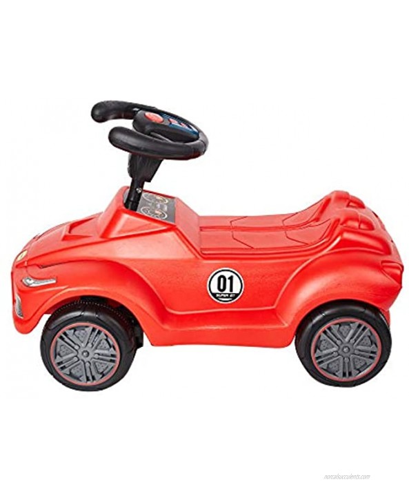 COLOR TREE Ride-On Push Car with Steering Wheel Horn,Light and Music Red