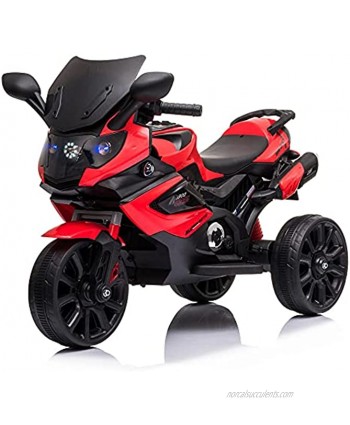 Kids Electric Motorcycle with Dual Drive Electric Tricycle Off-Road Vehicle for Meadow Rubber Track Stone Road 3-5 Years Boys and Girls Red