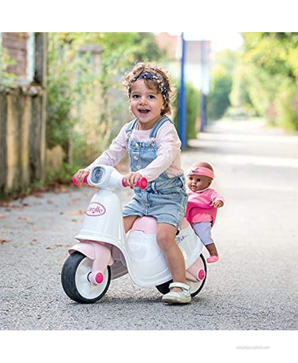 Smoby Corolle 721004 Scooter Carrier for Children Aged 18 Months and Above with Silent Wheels and Integrated Doll Holder