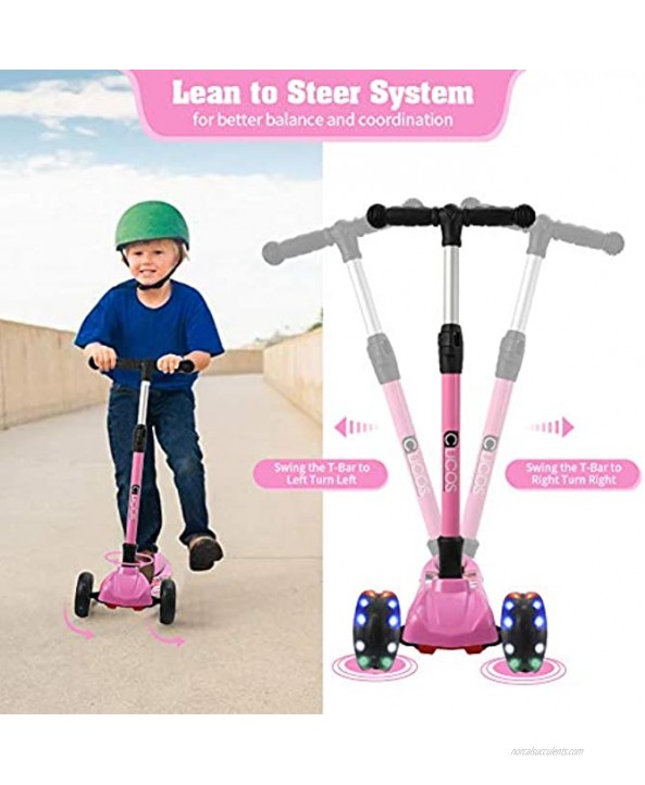 CUCOS Scooter for Kids Ages 3-5 Toddler Scooter for Kids Ages 5-8 3 Wheels Kick Scooter 4 Adjustable Height Foldable Scooter for Boys Girls with PU LED Flashing Wheels