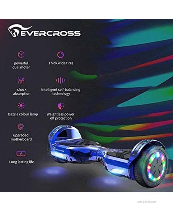 EVERCROSS Hoverboard Hoverboard for Adults Hoverboard with Seat Attachment 6.5 Hover Board Self Balancing Scooter with Bluetooth Speaker & LED Lights Suit for Adults and Kids