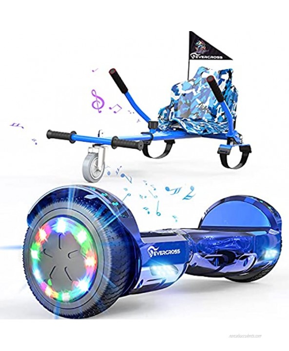 EVERCROSS Hoverboard Hoverboard for Adults Hoverboard with Seat Attachment 6.5 Hover Board Self Balancing Scooter with Bluetooth Speaker & LED Lights Suit for Adults and Kids