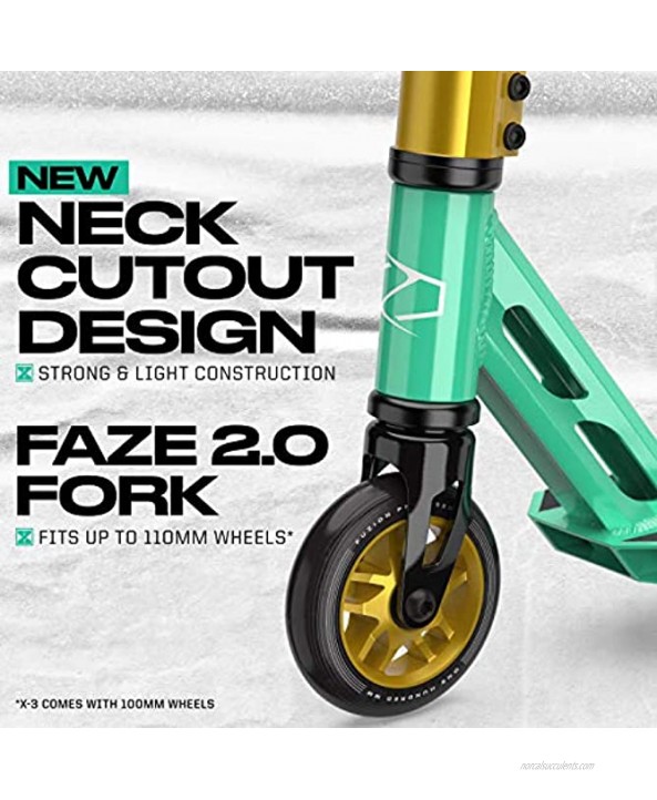 Fuzion X-5 Pro Scooters Trick Scooter Beginner Stunt Scooters for Kids 8 Years and Up – Quality Freestyle Kick Scooter for Boys and Girls 2020 Teal
