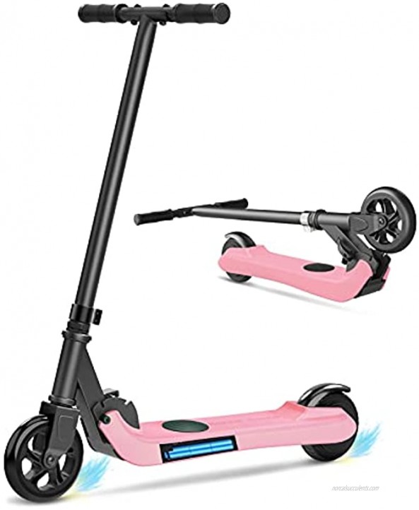 MIHOVER Electric Scooter for Kids Ages 6-12 Kick-Start Boost Kids Scooter Lightweight and Foldable 5 Tires UL Certified Best Gifts for Boys & Girls-Pink