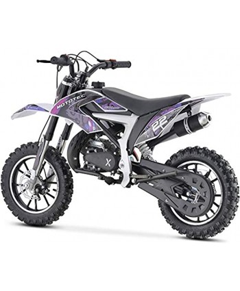 MotoTec 50cc Demon Kids Gas Dirt Bike 2-Stroke Motorcycle Pit Bike Purple