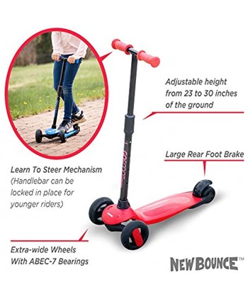 NewBounce 3 Wheel Scooter for Kids Kick Scooter for Ages 2-5 with Adjustable Handlebar The GoScoot MAX is Perfect for Children and Toddlers Girls and Boys Ages 2+