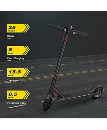 pojifi J-03 Pro Electric Kick Scooter for Adults 350W Powerful Motor Intelligent LED Panel App Control 15.5 MPH & 25 Miles 8.5" Explosion Proof Tires Long-Range Battery Portable & Foldable