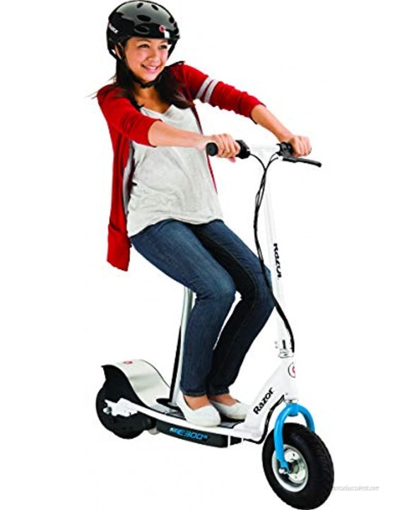 Razor E300S Seated Electric Scooter 9 Air-filled Tires Removable Seat Up to 15 mph and 10 Miles Range