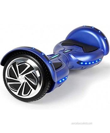 SISIGAD Hoverboard with Bluetooth 6.5" Two Wheels Self Balancing Scooter with Built-in Speaker LED Colorful Lights