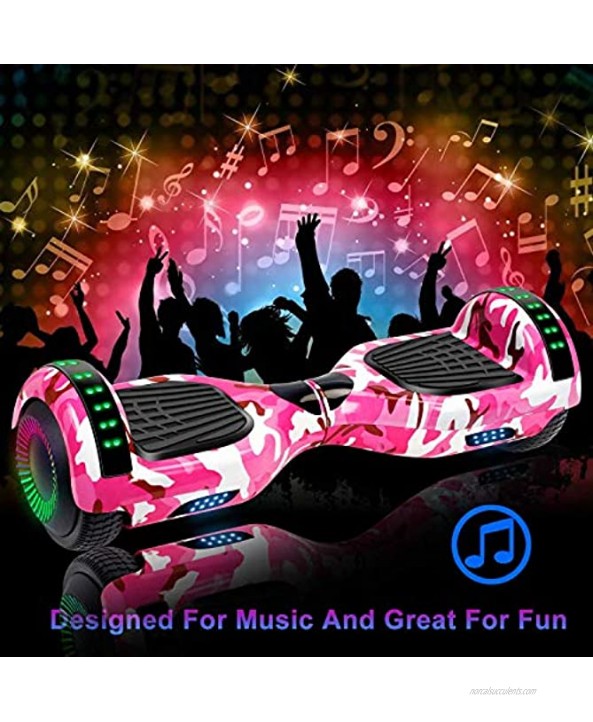 SISIGAD Hoverboard with Seat Attachment Combo 6.5 Two-Wheel Hoverboards with Bluetooth Speaker and Colorful Lights Self Balancing Scooter for Kids Gift Include Go-Kart