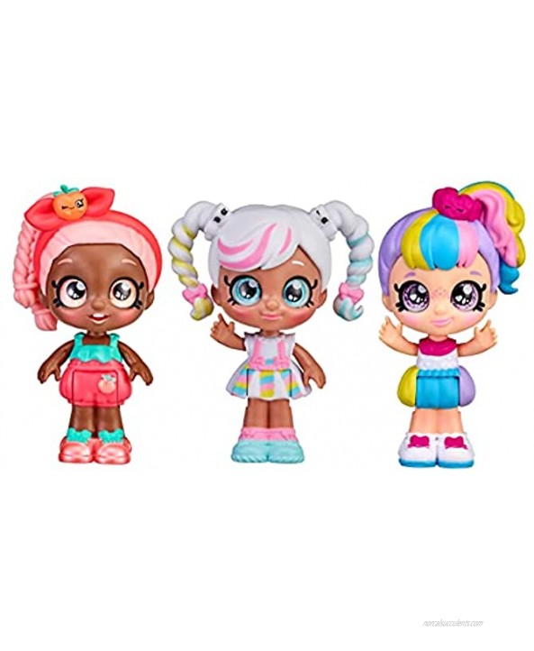 Kindi Kids Minis Rainbow Besties 3 Pack Collectible Posable Bobble Head Figure