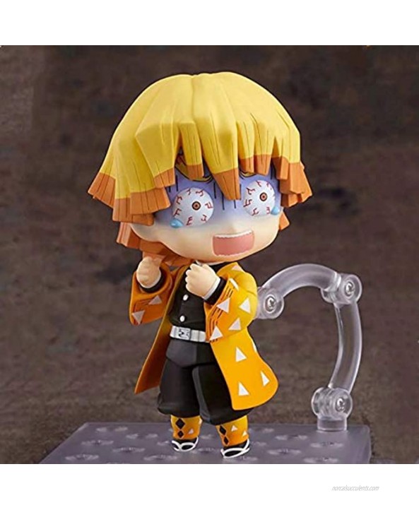 Demon Slayer : Agatsuma Zenitsu-Q Version Nendoroid Interchangeable Face 10cm Boxed PVC Anime Cartoon Game Character Model Statue Figure Toy Collectibles Decorations Gifts