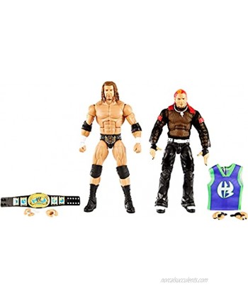 WWE Triple H vs Jeff Hardy Elite Collection 2-Pack 6-in Action Figure with Intercontinental Championship Entrance Gear & Swappable Hands Posable Collectible Gift for WWE Fans Ages 8 Years Old & Up