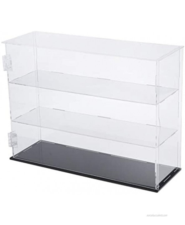 3-Layers Clear Acrylic Display Case with Black Base for Collectibles Artifacts Toys Figurines Antiques Dolls etc 24x24x30cm