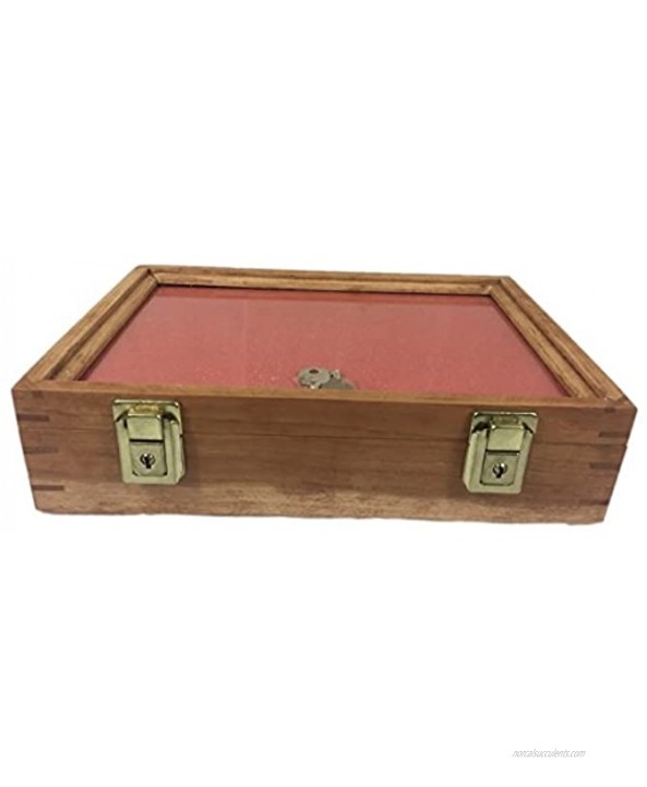 Cherry Wood Display Case 9 x 12 x 3 for Arrowheads Knifes Collectibles & More