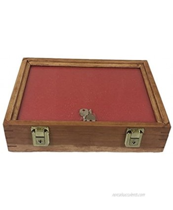 Cherry Wood Display Case 9 x 12 x 3 for Arrowheads Knifes Collectibles & More