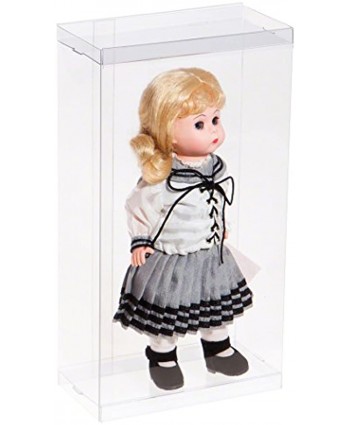 DollSafe Clear Folding Display Box for Large 7-8 inch Dolls and Action Figures 5" W x 2.5" D x 8.5" H