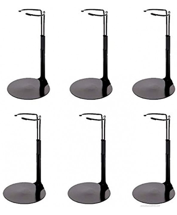 Kaiser Black Doll Stand Action Figure Stands with Expandable Waist Wire for 8-12 Dolls 6 pcs