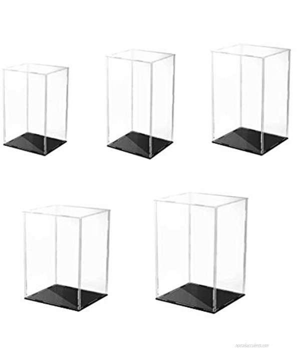 KANGneei Display Show Case,Black Base Clear Acrylic Display Case Dustproof Protection Model Toy Show Box Showcase for Action Figures Toys Collectibles 20x20x25 cm