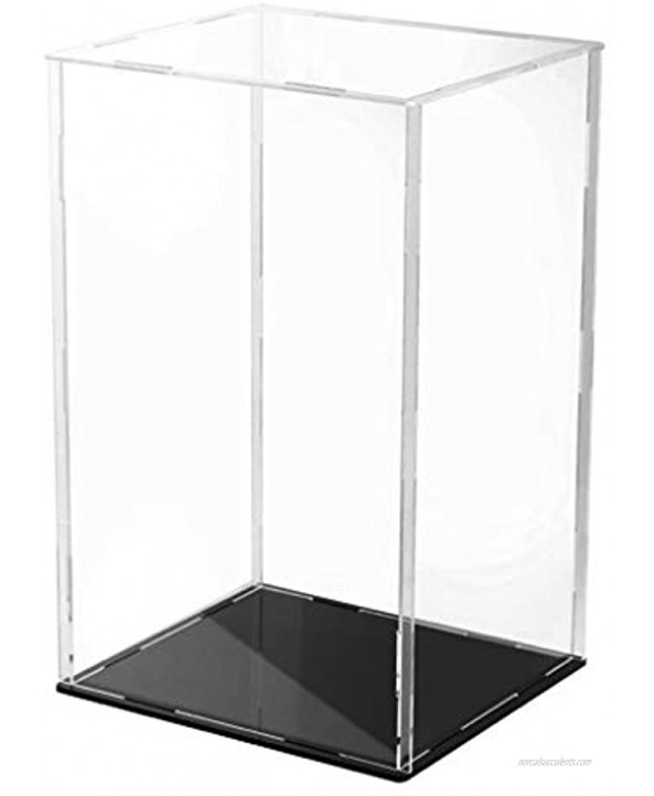 KANGneei Display Show Case,Black Base Clear Acrylic Display Case Dustproof Protection Model Toy Show Box Showcase for Action Figures Toys Collectibles 20x20x25 cm