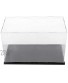 T TOOYFUL Acrylic Dustproof Display Case Box Assembly Black Base 8x4x4 Inches