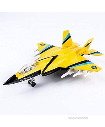 Topwon Die Cast Metal Military Fighter Jet for Adult Airplane Toy with LED LightYellow