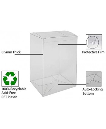 Viturio Plastic Box Protector Cases Compatible With Funko Pop! 10" Inch Vinyl 2 Pack Clear .50mm Thick