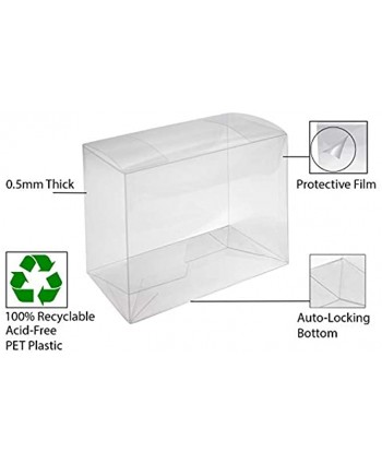 Viturio Plastic Box Protector Cases Compatible with Funko Pop! 2-Pack and VYNL Figures Clear .50mm 10 Pack