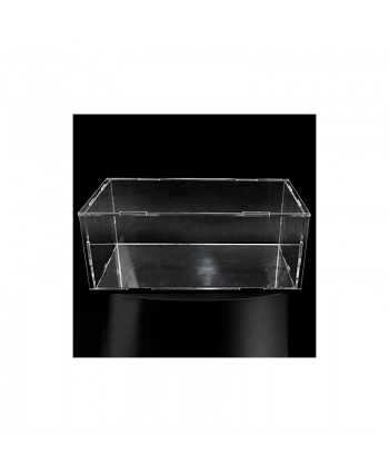 WMYCONGCONG Clear Acrylic Display Case Stand with Black Base Showcase with Lid Cube Acrylic Box for Action Figures Toys Collectibles Dolls 9.84x5.12x3.94inch