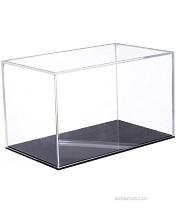 Yardwe Clear Acrylic Display Box with Black Base Countertop Horizontal Cube Organizer Stand Protection Showcase for Action Figures Toys Dolls