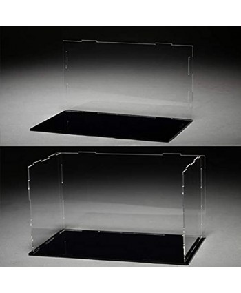 YEZININHAO 36x16x16cm Acrylic Black Base Dustproof Clear Display Show Case for 1 18 Diecast Model Toy