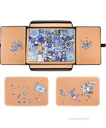 1500 Pieces Jigsaw Puzzle Board Portable Puzzle Board Jigsaw Puzzle Table Board Puzzle Keeper Puzzle Caddy with Sorting Trays & Detachable Board,Non-Slip Surface