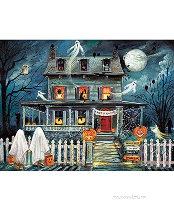 Bits and Pieces 1000 Piece Jigsaw Puzzle for Adults 20" x 27"  Enter If You Dare 1000 pc Haunted House Halloween Trick or Treat Jigsaw by Artist Ruane Manning