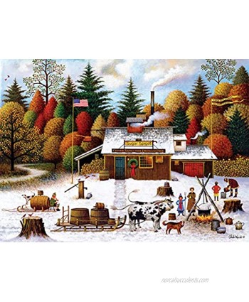 Buffalo Games Charles Wysocki Vermont Maple Tree Tappers 1000 Piece Jigsaw Puzzle