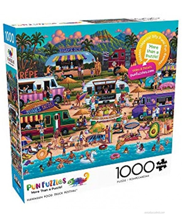 Buffalo Games Pun Fuzzles Hawaiian Food Truck Festival 1000 Piece Jigsaw Puzzle