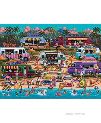Buffalo Games Pun Fuzzles Hawaiian Food Truck Festival 1000 Piece Jigsaw Puzzle