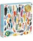 Galison Feathers 500 Piece Jigsaw Puzzle for Adults and Families Bird Feather Foil Puzzle with 500 Pieces and Bird Feathers from Around the World