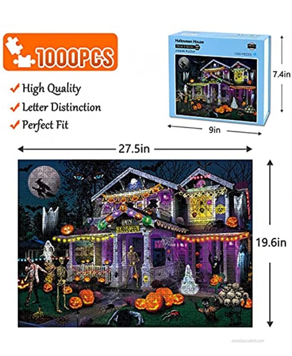 Halloween Puzzle,Hallwoeen House Jigsaw Puzzles 1000 Pieces 27.5×20in