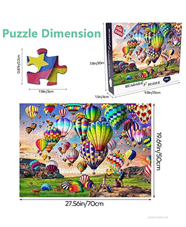 HUADADA Puzzles for Adults 1000 Piece Hot Air Balloon 1000 Piece Puzzles for Adults and Kids Educational Games Home Decoration Colorful Puzzle 27.56 x 19.67