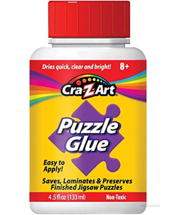 Jigsaw Puzzle Glue with Applicator Saves Laminates and Preserves Finished Jigsaw Puzzles Easy to Apply Dries Quick Clear & Bright