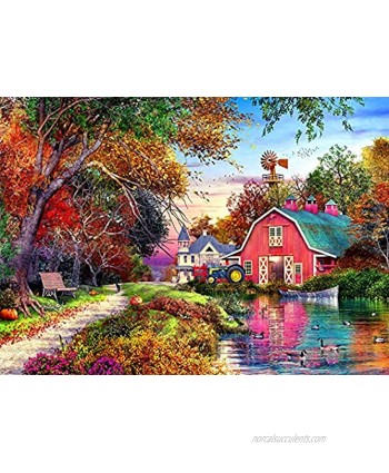 Jigsaw Puzzles for Adults 1000 Piece Puzzle for Adults 1000 Pieces Puzzle 1000 Pieces-Autumn Cottage 27.6X 19.7