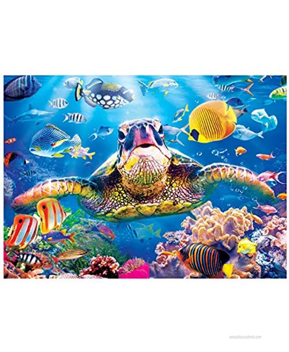 JOYIN 2 Pack 1000 Piece Jigsaw Puzzles for Adults27.56 x 19.69 Thick and Durable Sea Turtle Puzzles Fit Together Perfectly Funny Family Puzzles for Adults and Kids