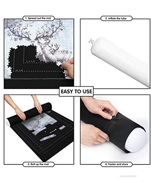 Lavievert Jigsaw Puzzle Storage Roll Mat with Unique Auxiliary Line Design for Up to 1,500 Pieces Puzzle Puzzle Saver for Adults & Kids Environmental Friendly Material