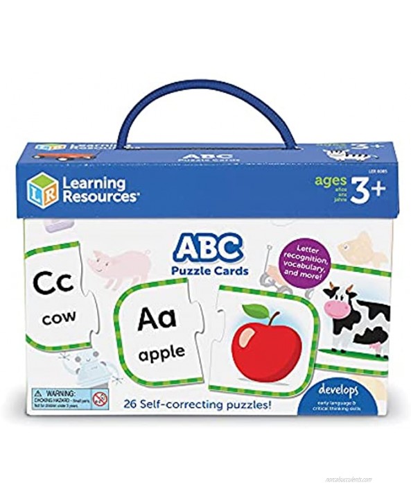 Learning Resources ABC Puzzle Cards Kindergarten Readniness Self Correcting Puzzles Ages 4+ Multi