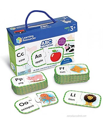 Learning Resources ABC Puzzle Cards Kindergarten Readniness Self Correcting Puzzles Ages 4+ Multi