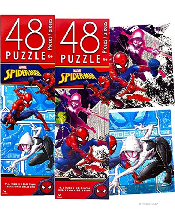 Marvel Superheroes Avengers & Spiderman Jigsaw Tower Puzzle Set Pack of 4 Total 192pcs Preschool Educational Toys Healthy Brain Development for Kids Girls Boys by Cardinal