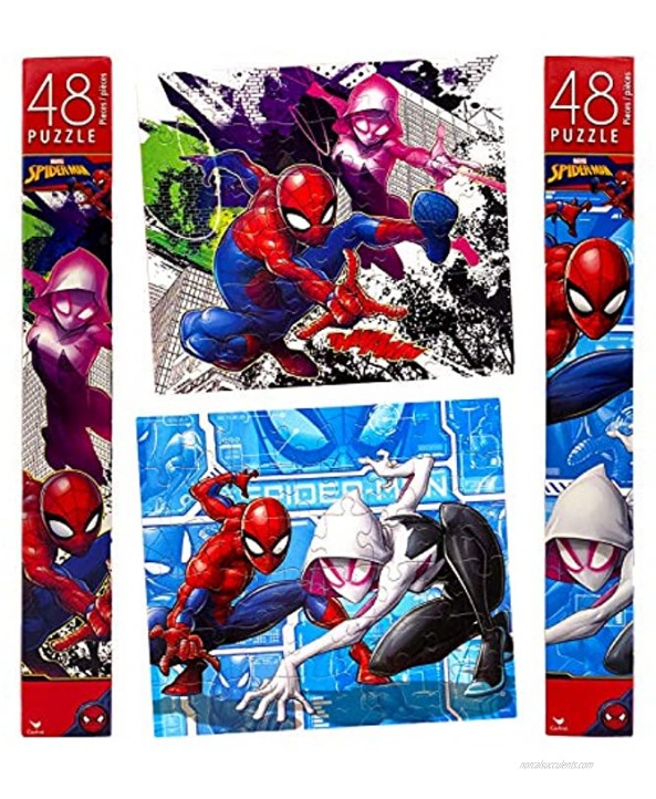Marvel Superheroes Avengers & Spiderman Jigsaw Tower Puzzle Set Pack of 4 Total 192pcs Preschool Educational Toys Healthy Brain Development for Kids Girls Boys by Cardinal