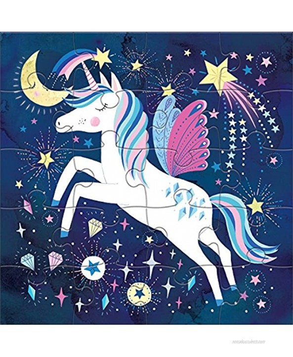 Mudpuppy Magical Unicorn Magnetic Puzzles 2,20-Piece Magnetic Puzzles and a Magnetized Tri-Fold Portfolio Great for Travel,Quiet Time Mess Free Magnets Adhere to Portfolio,Multicolor