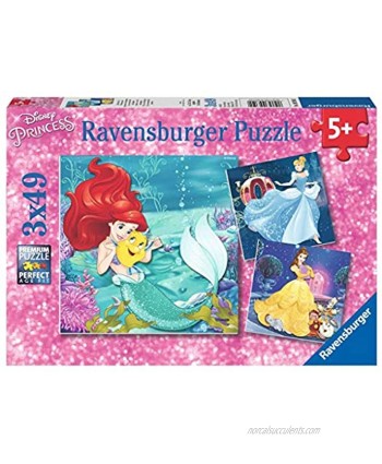 Ravensburger 09350 Disney Princesses 3 X 49 Piece Jigsaw Puzzles Value Set of 3 Puzzles in a Box – Every Piece is Unique Pieces Fit Together Perfectly,Multi