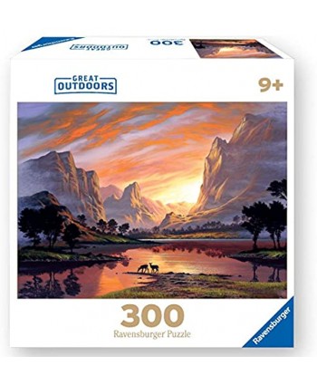 Ravensburger 82125 Great Outdoors Puzzle Series: Tranquil Sunset| 300 PC Puzzles for Adults – Every Piece is Unique Softclick Technology Means Pieces Fit Together